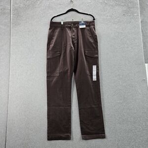 Old Navy Men Pants 32X32 Brown Cargo Twill Straight Flex 31" Inseam NWT